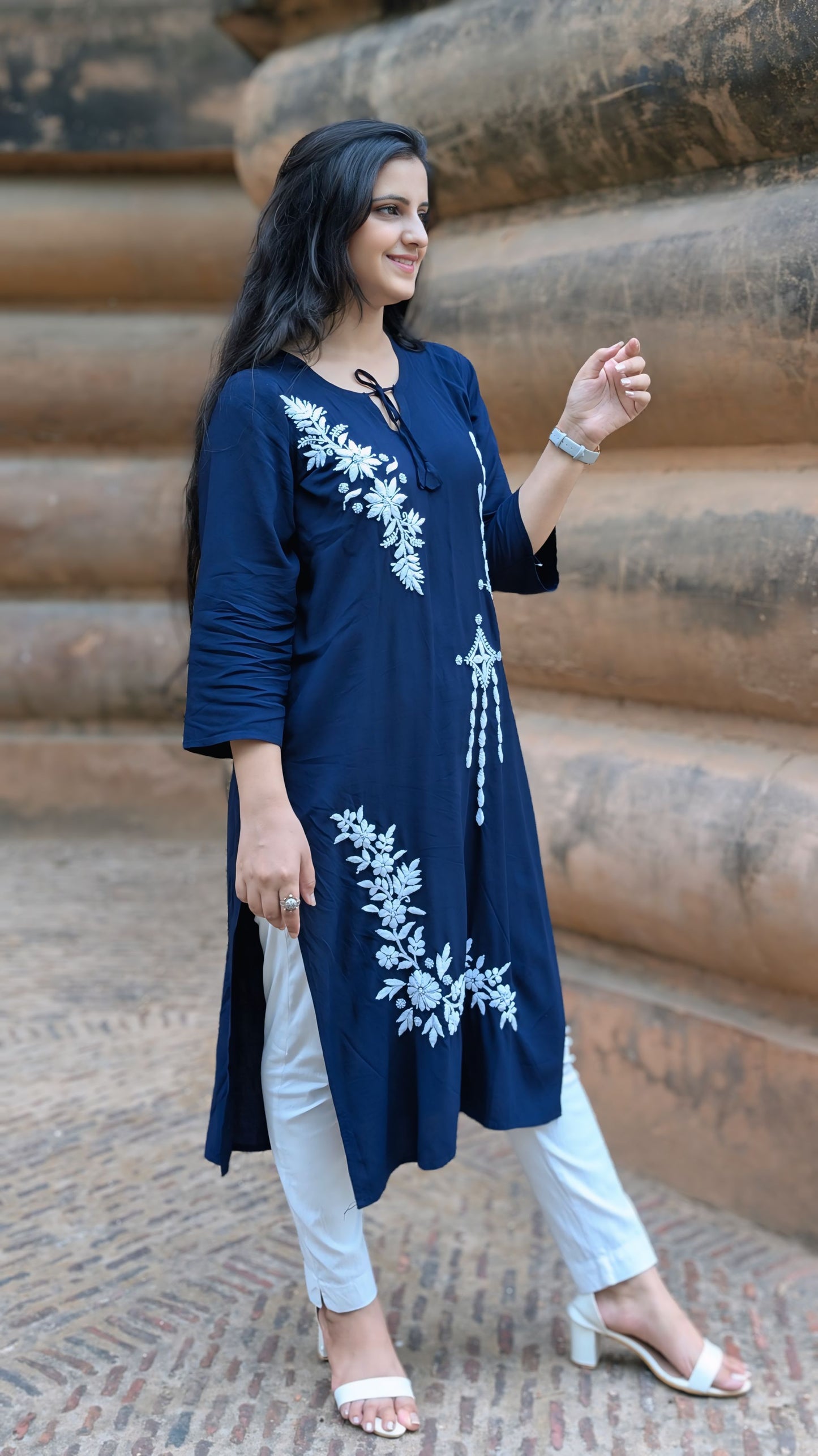 Iris Chikankari Rayon kurta