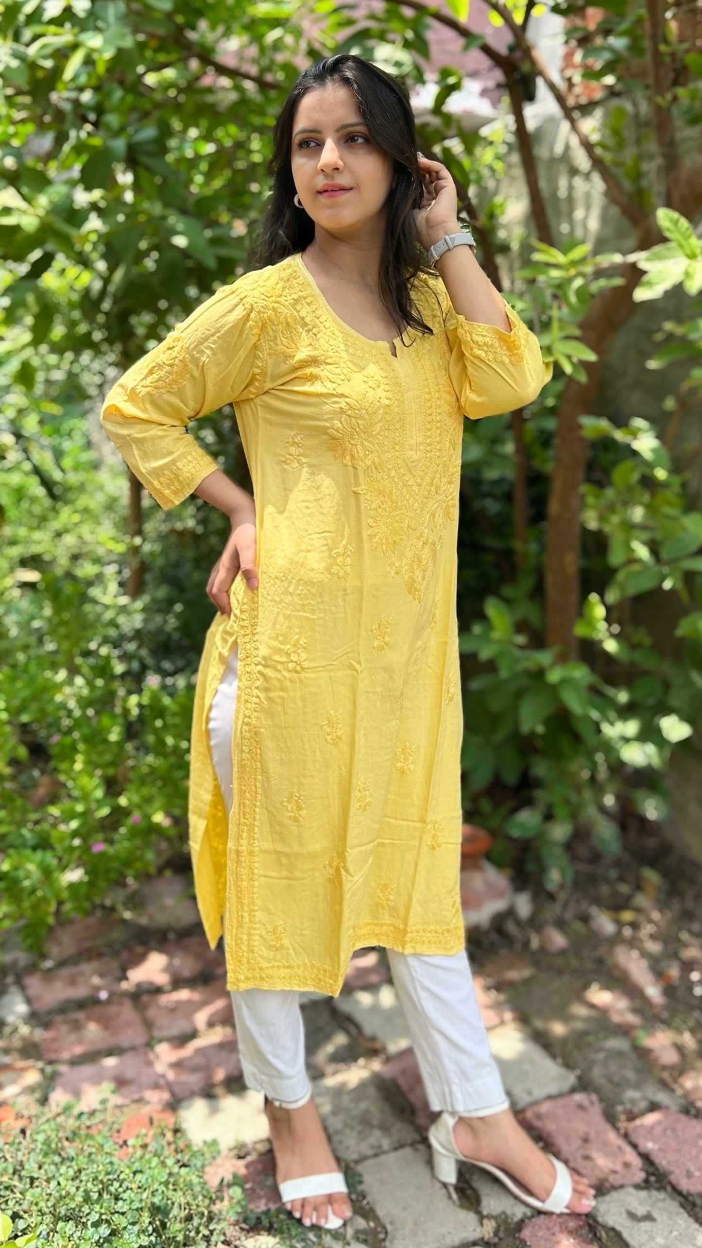 Rayon Chikankari Kurta