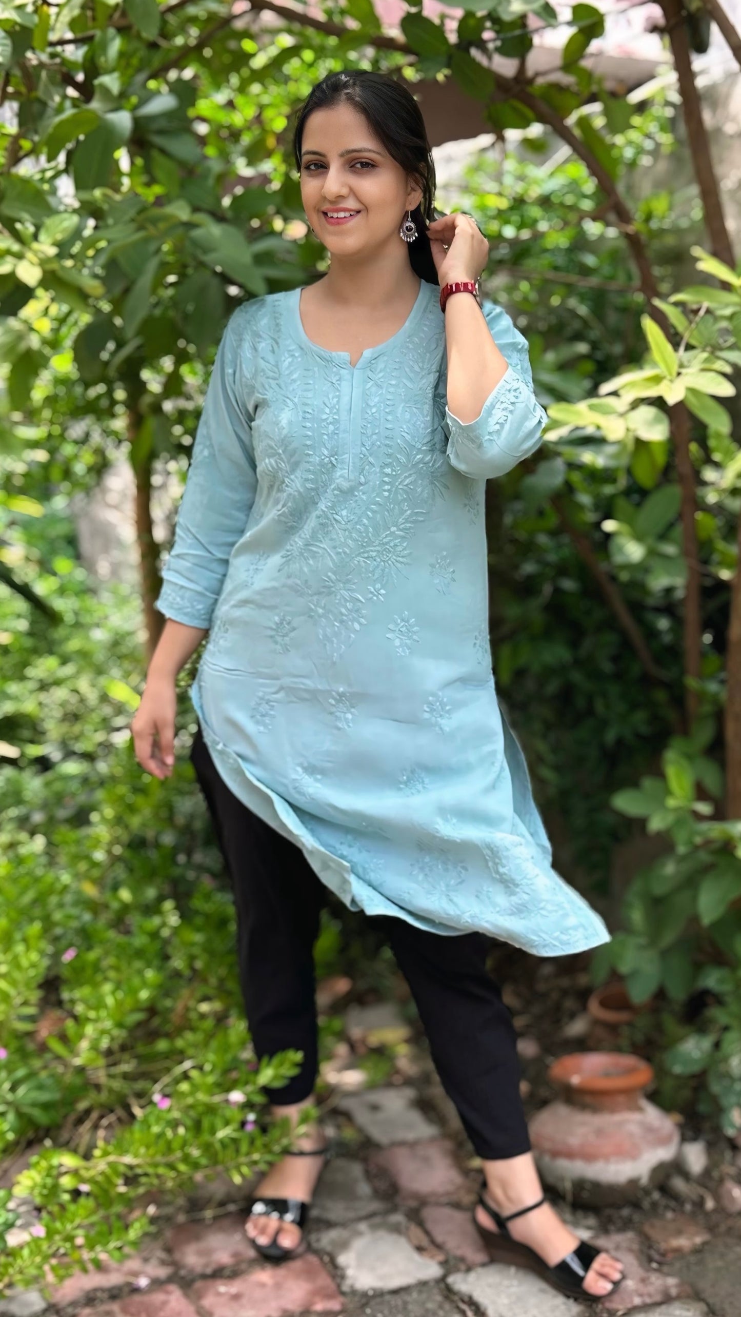 Rayon Chikankari Kurta