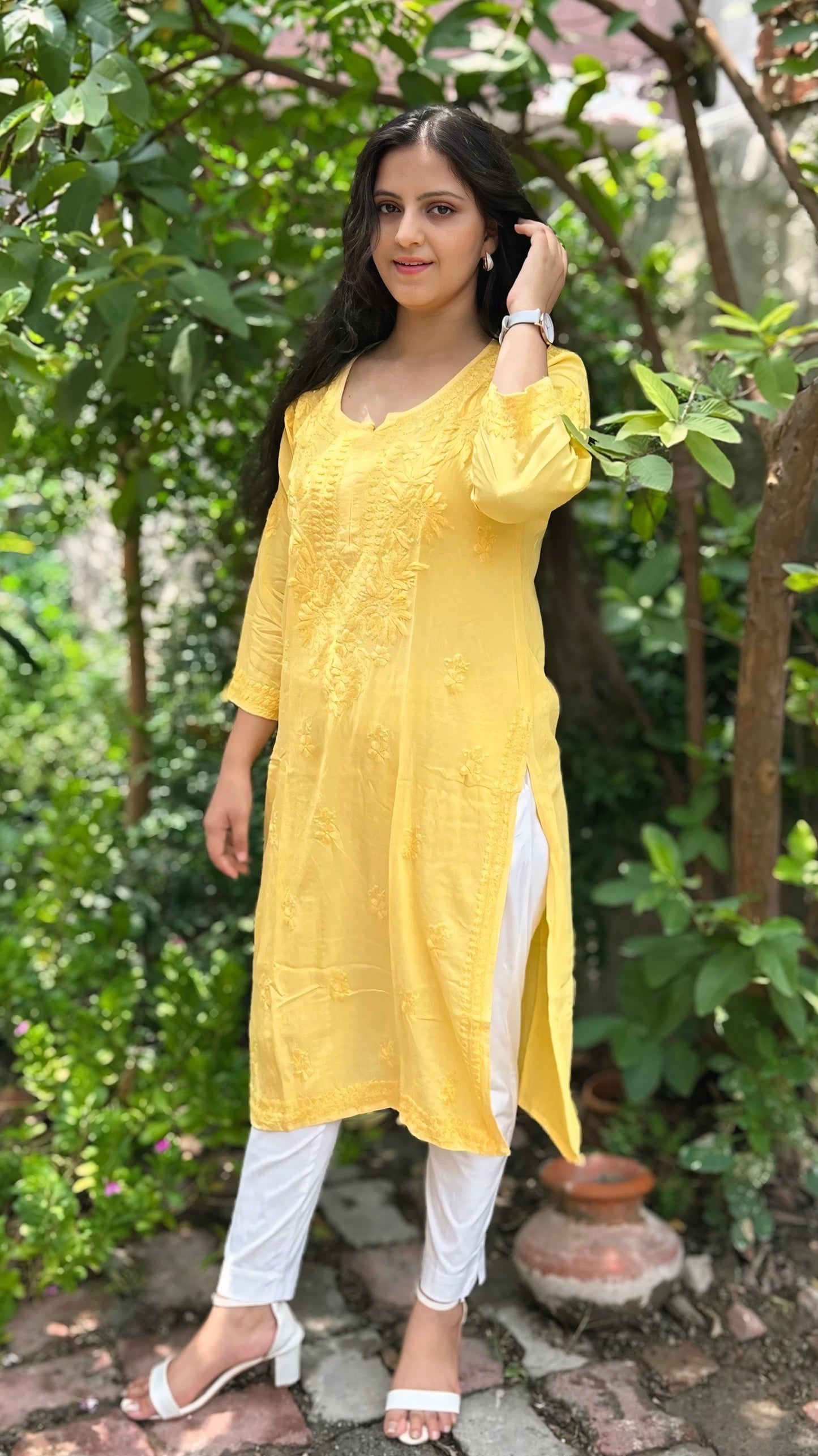 Rayon Chikankari Kurta