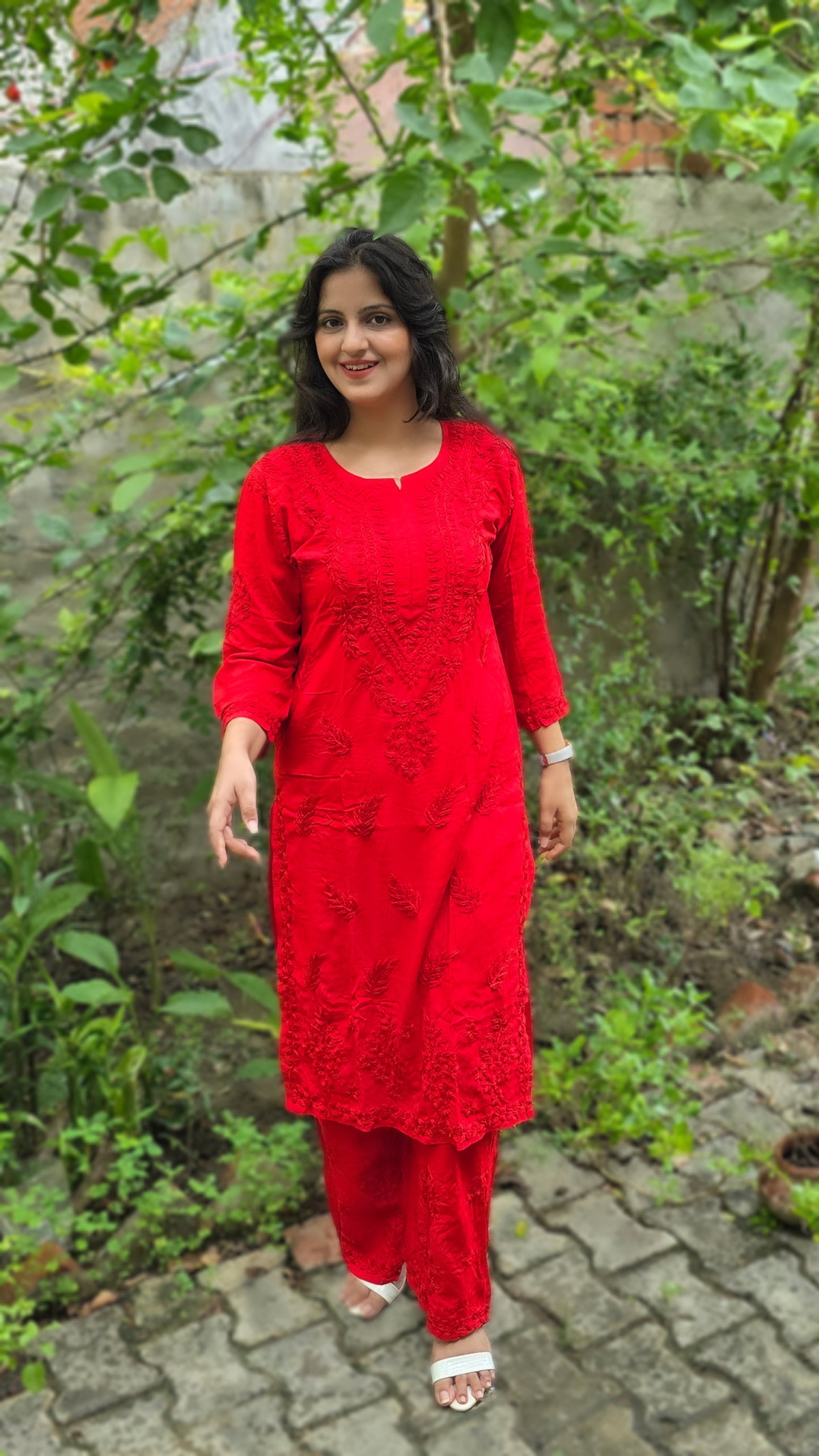 Rayon Chikankari Kurta set