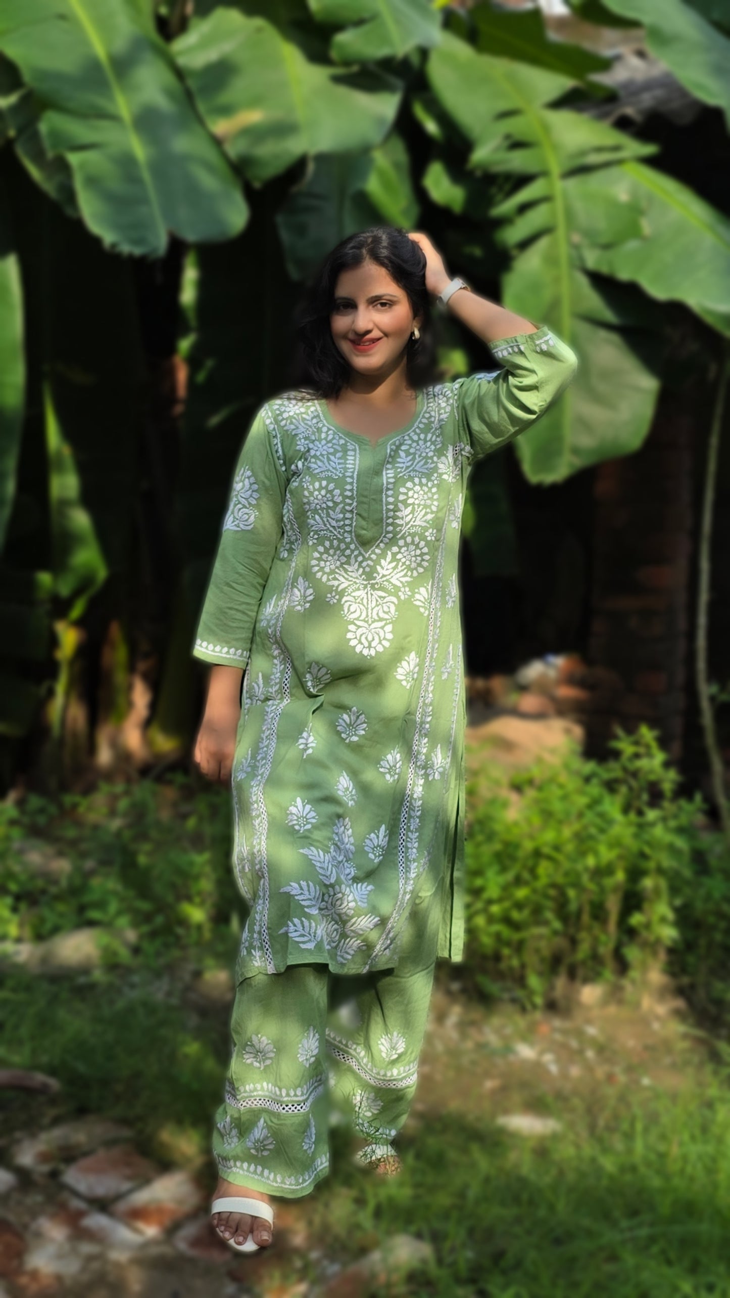 Rayon Chikankari Kurta Plazzo set