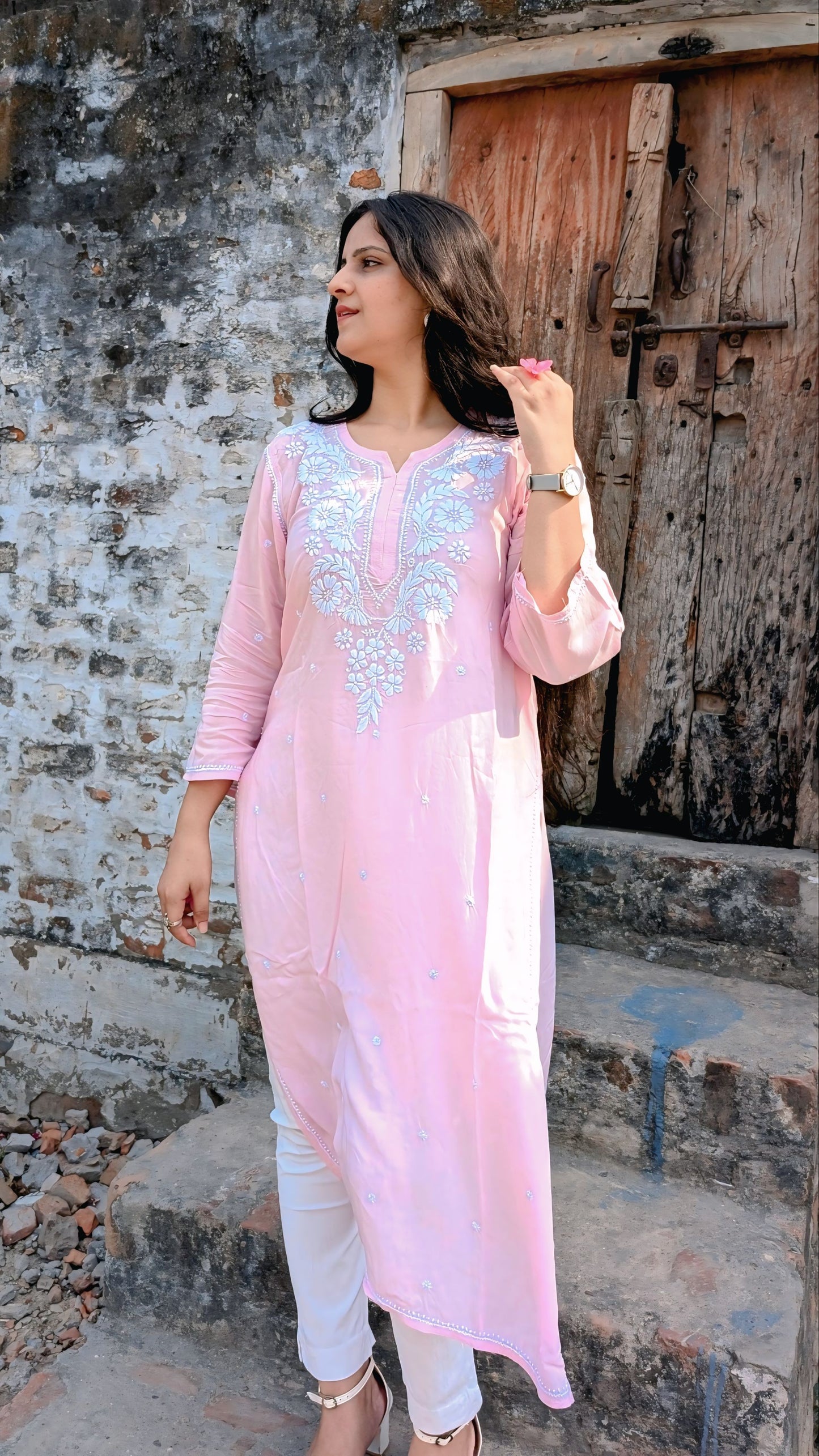 Gulnaz Chikankari Modal Cotton Kurta