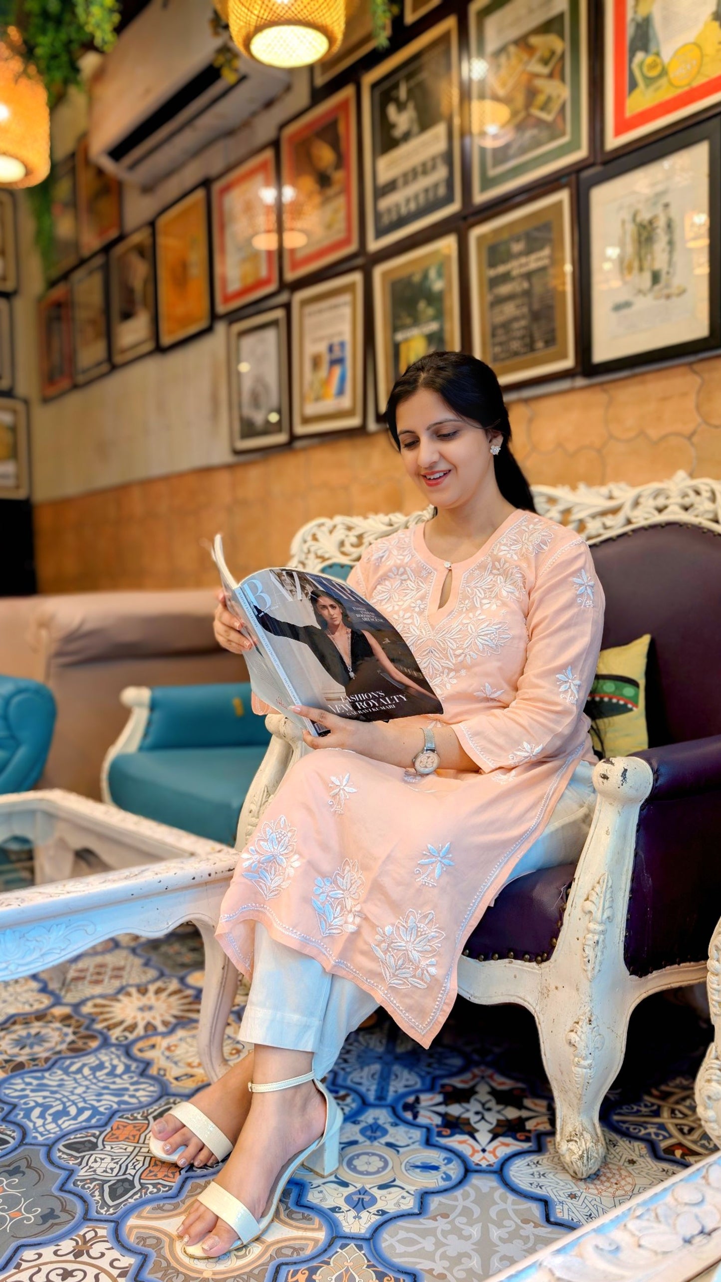 Fiza Chikankari Modal Cotton Kurta