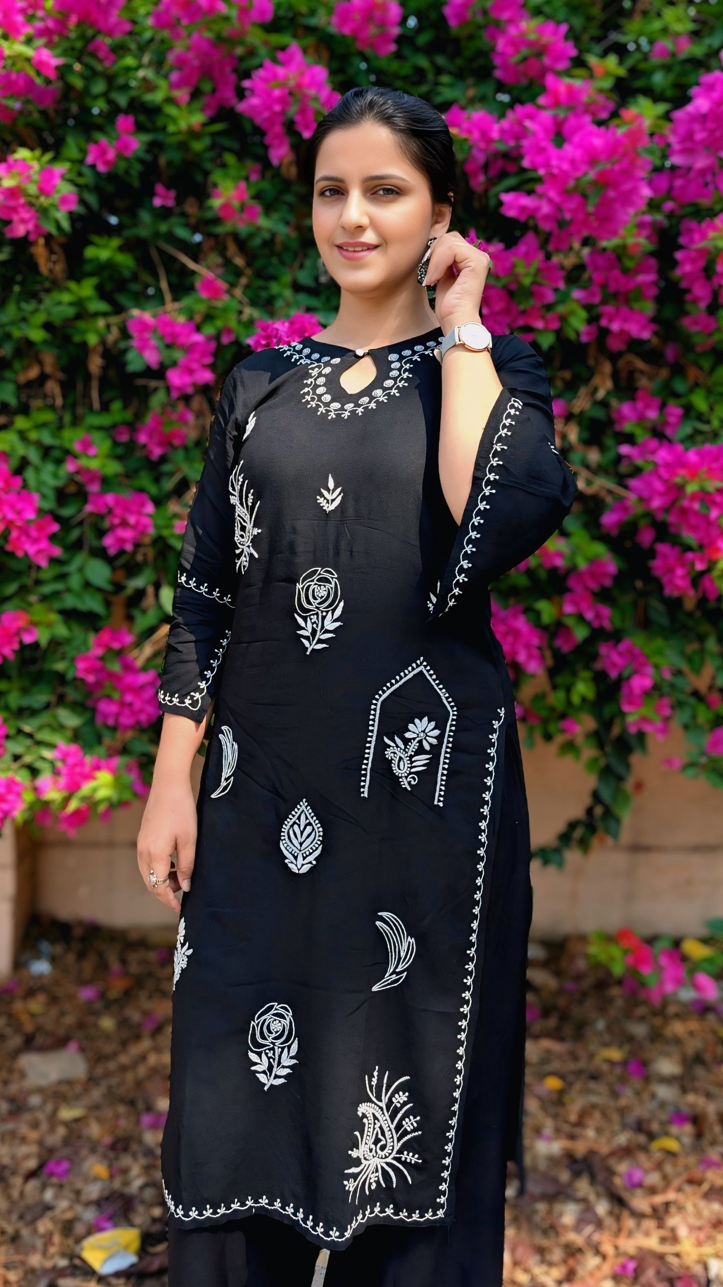 Roohani Chikankari Rayon kurta set