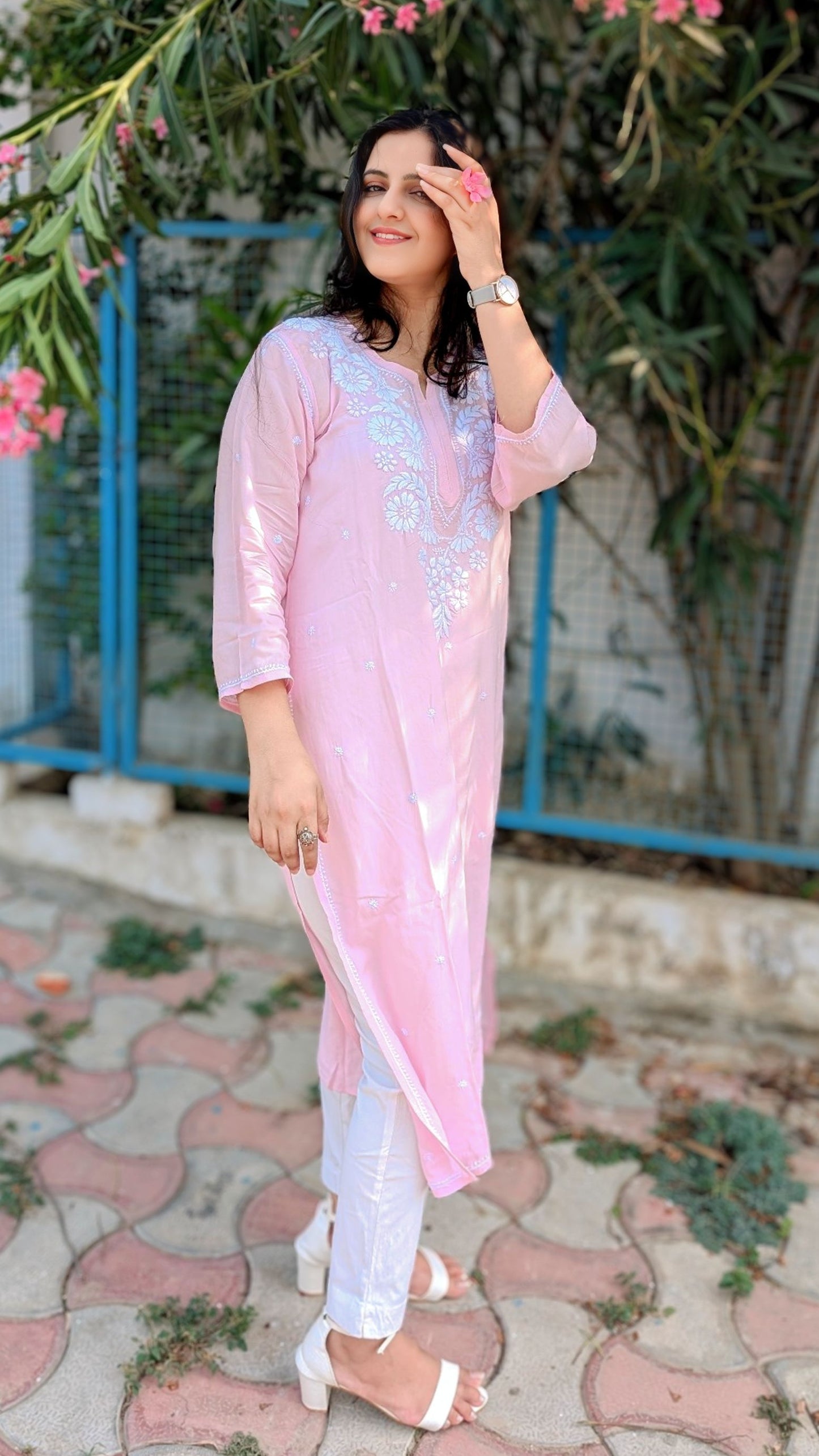 Gulnaz Chikankari Modal Cotton Kurta