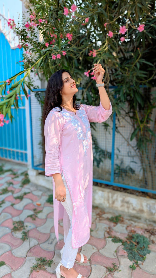 Gulnaz Chikankari Modal Cotton Kurta