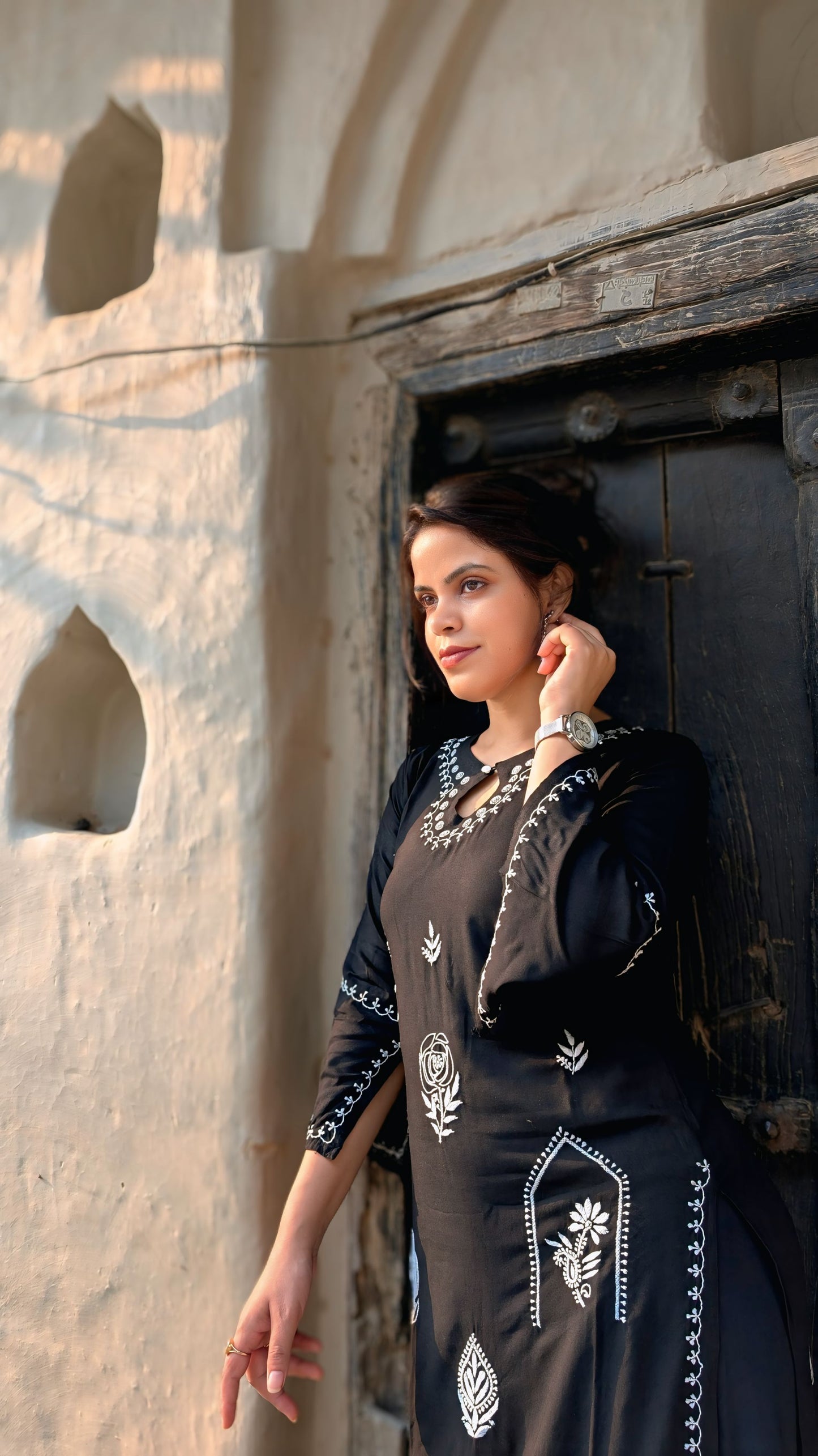 Roohani Chikankari Rayon kurta set