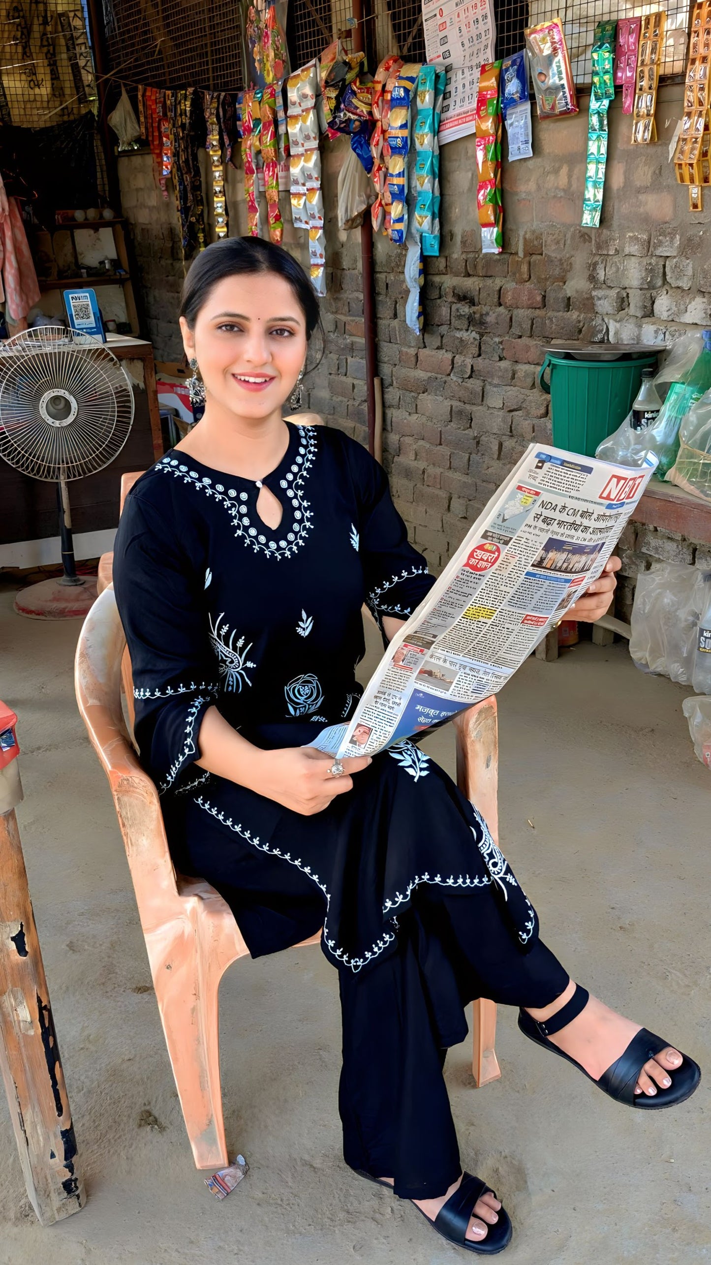 Roohani Chikankari Rayon kurta set