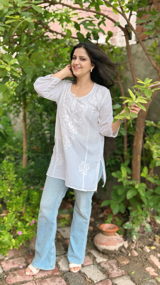 Rayon Chikankari kurti