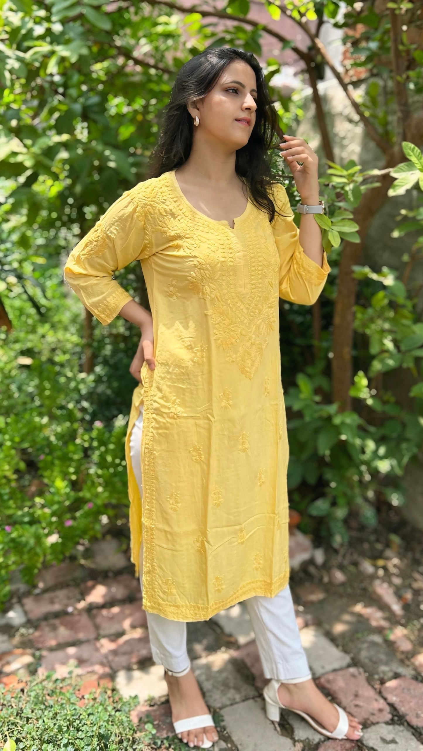Rayon Chikankari Kurta