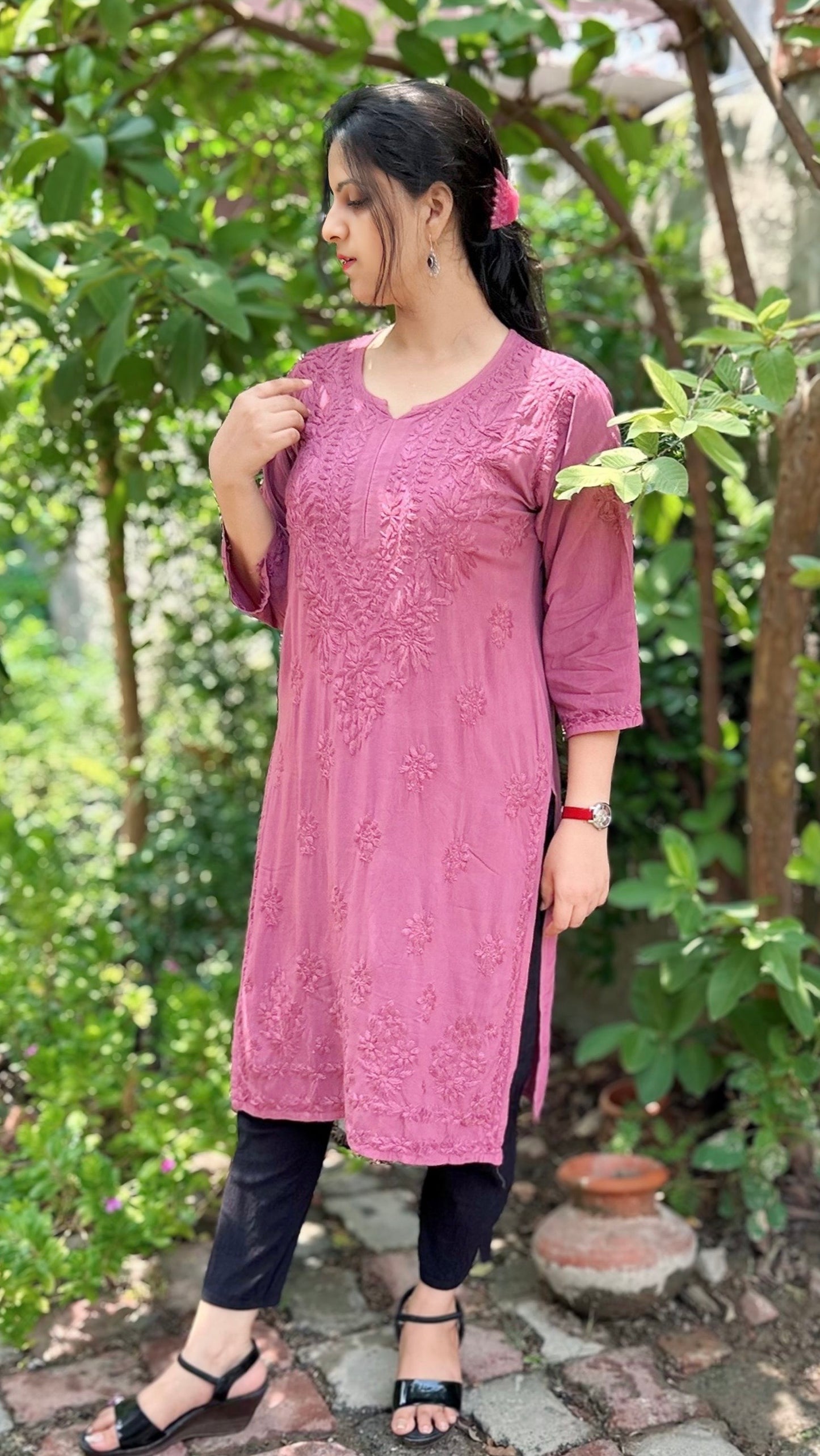 Rayon Chikankari Kurta