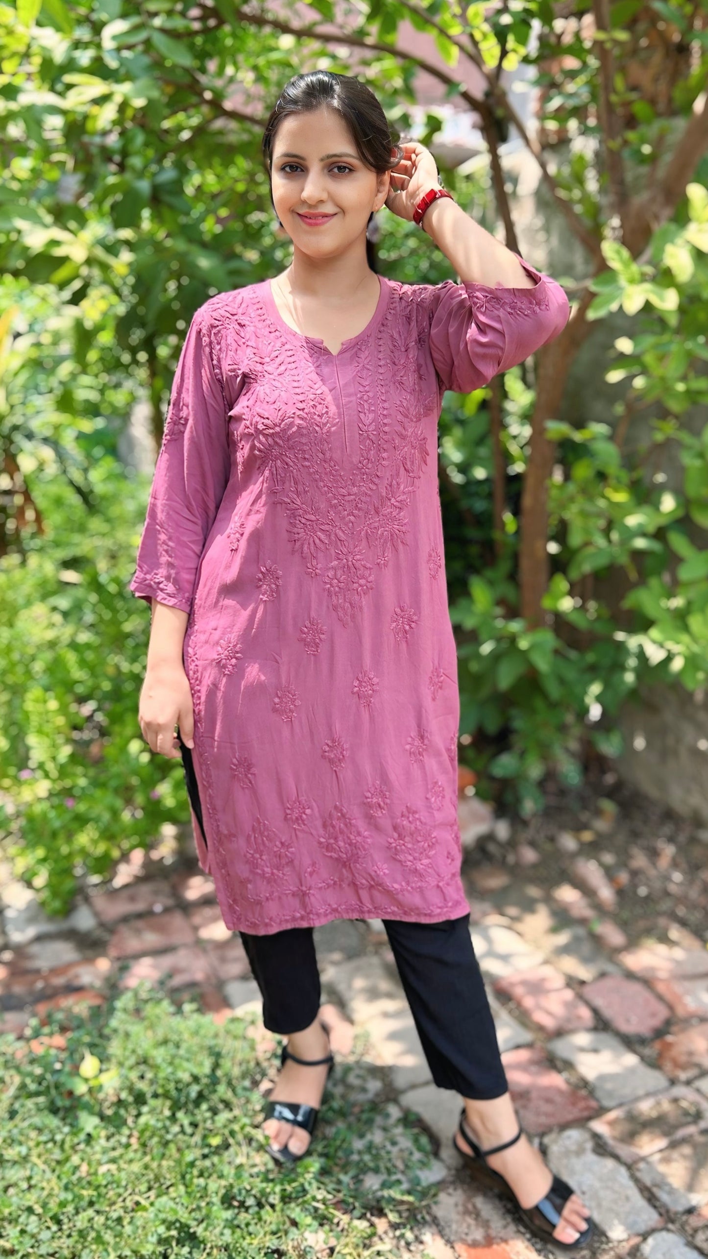 Rayon Chikankari Kurta