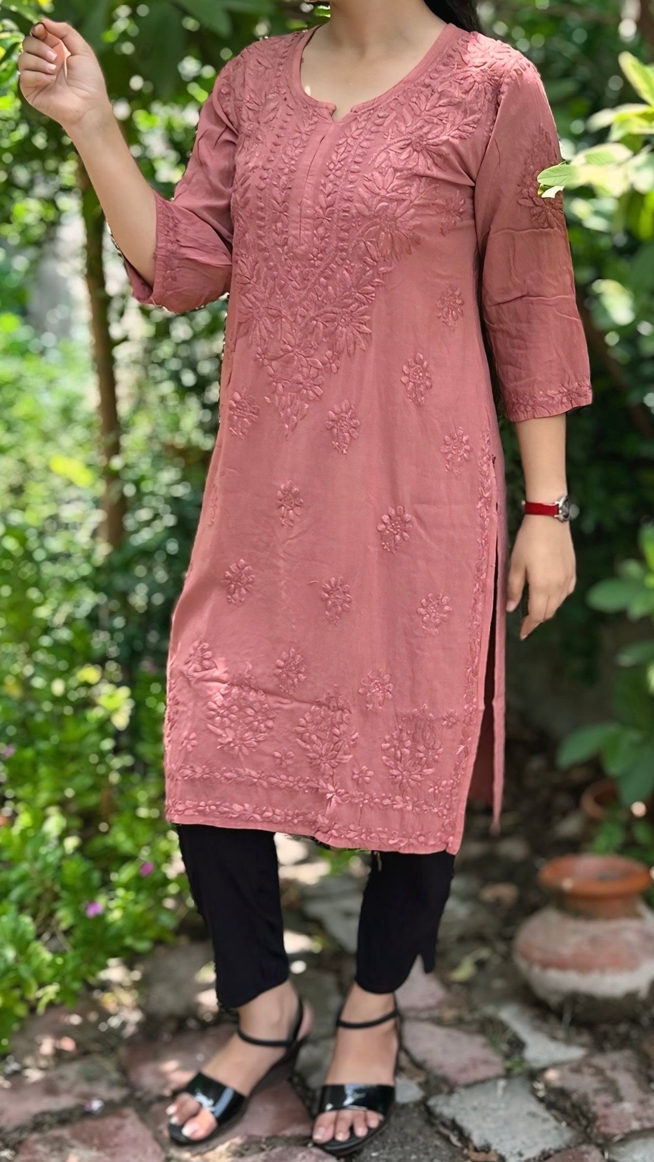Rayon Chikankari Kurta
