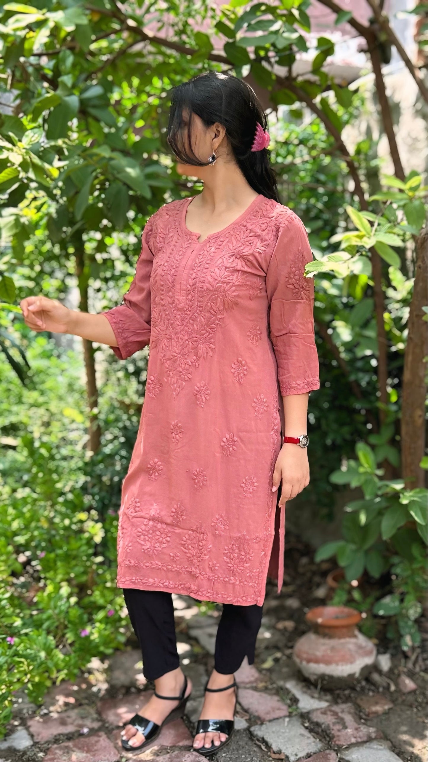 Rayon Chikankari Kurta