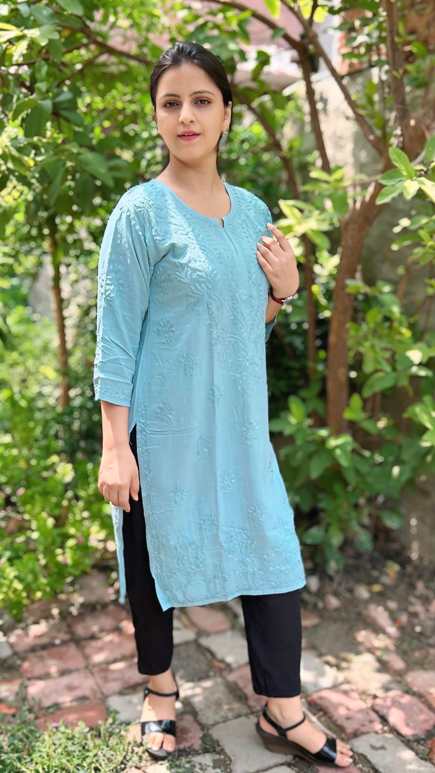 Rayon Chikankari Kurta