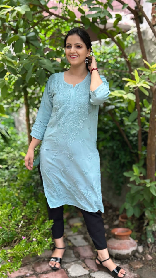Rayon Chikankari Kurta