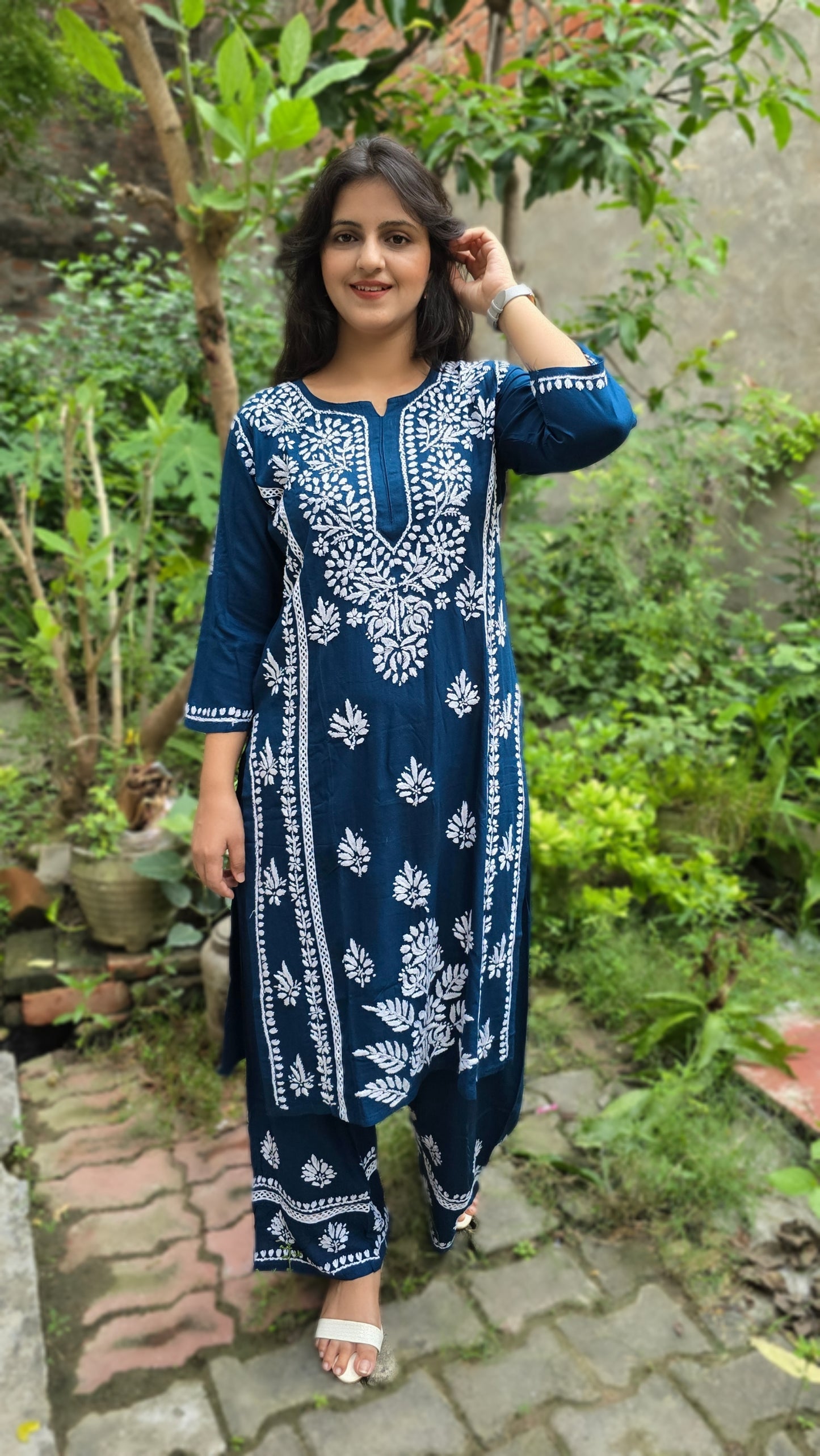 Rayon Chakinkari Kurta Plazzo Set