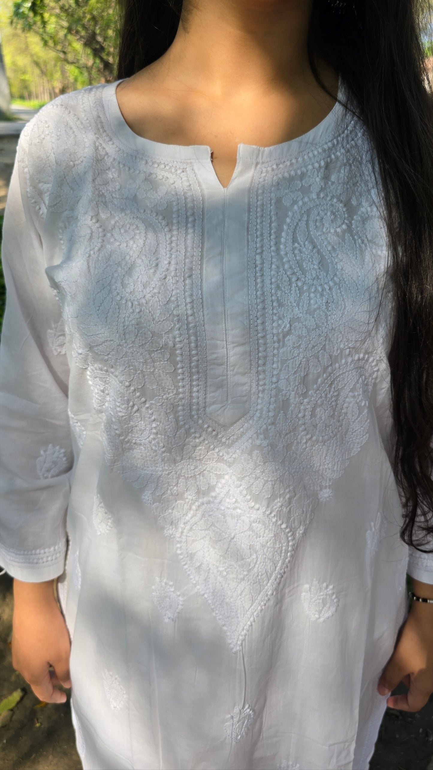 Mul Cotton Chikankari Kurta