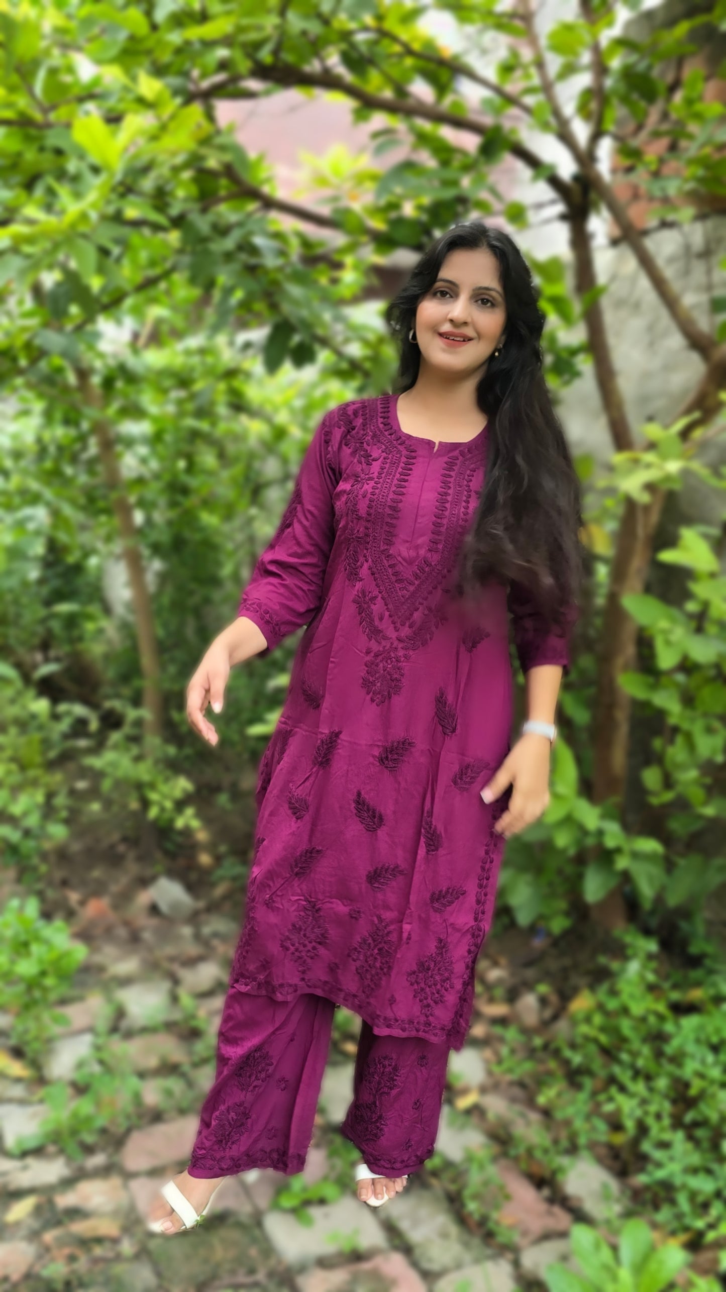 Rayon Chikankari Kurta set
