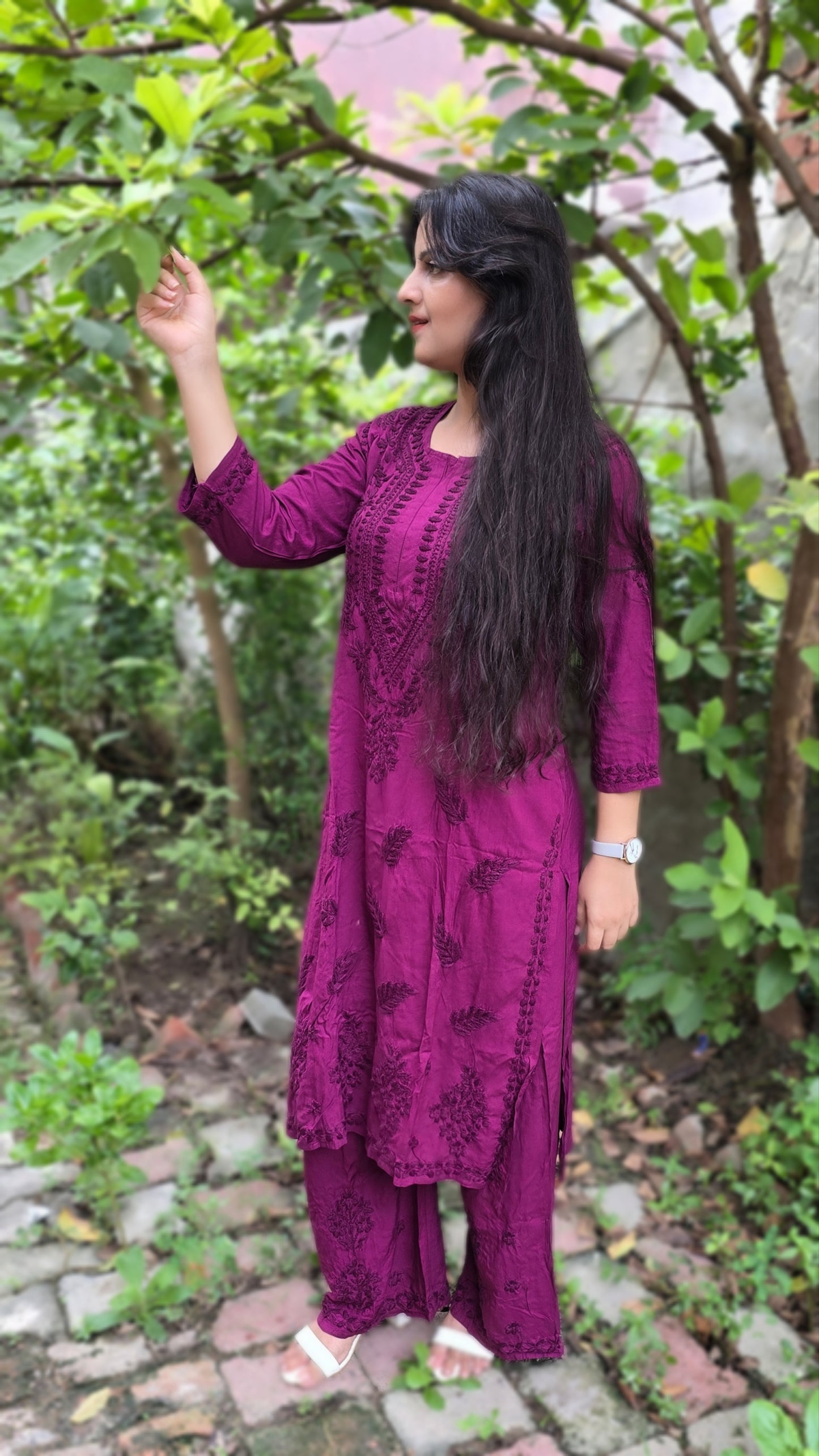 Rayon Chikankari Kurta set