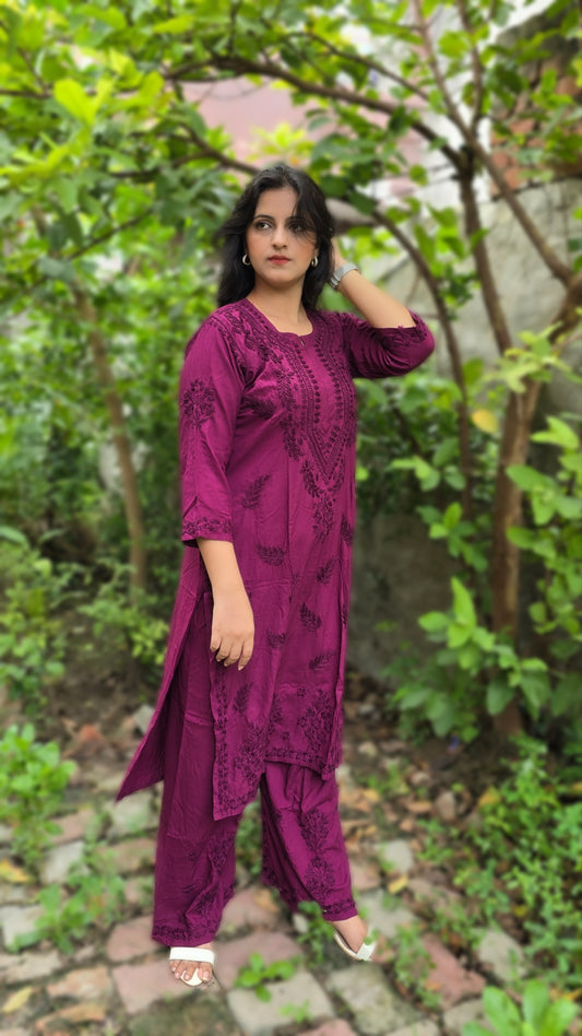 Rayon Chikankari Kurta set