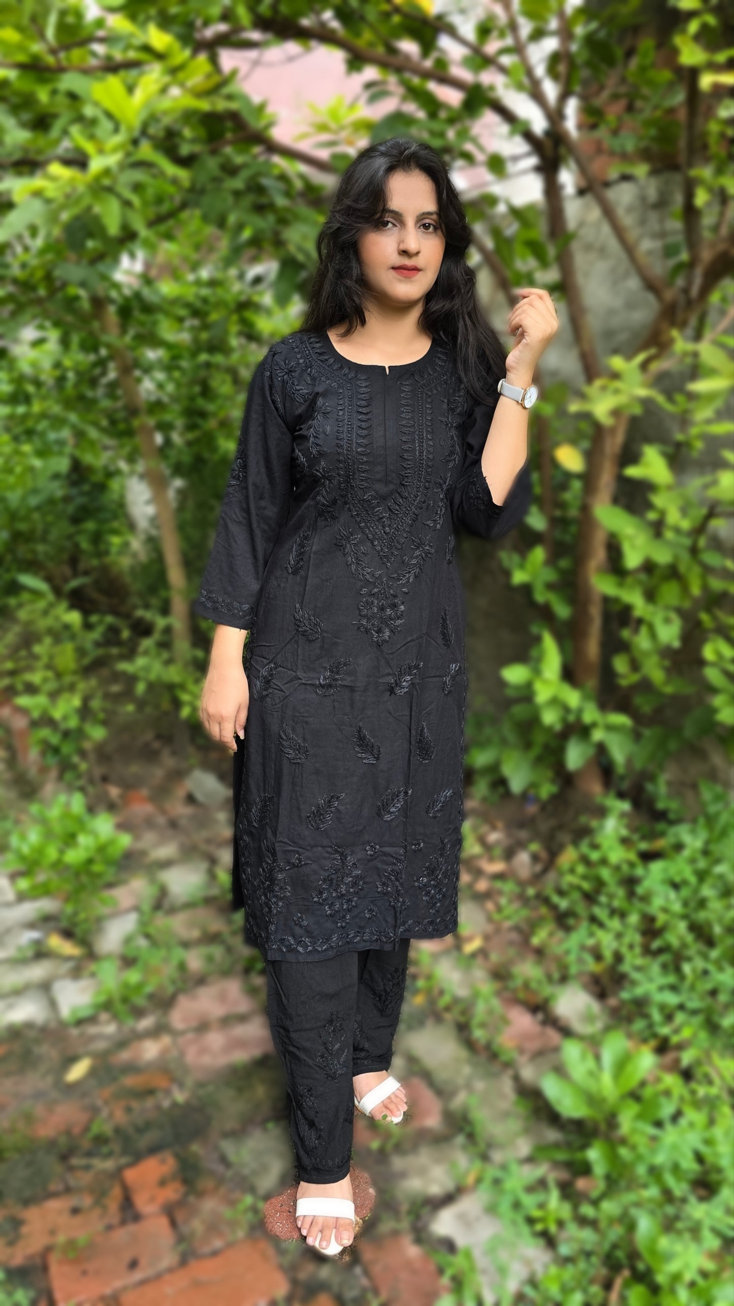 Rayon Chikankari kurta set