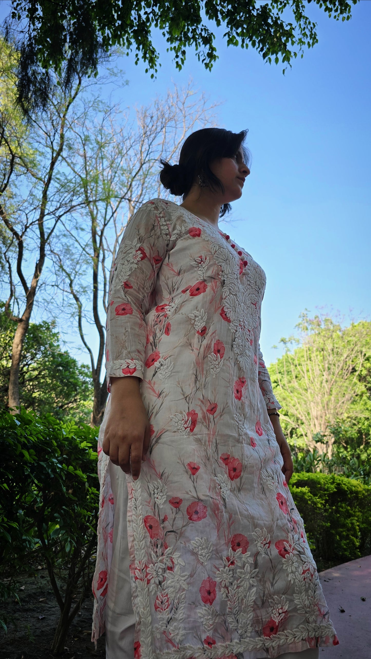 Printed x Chikankari kurti