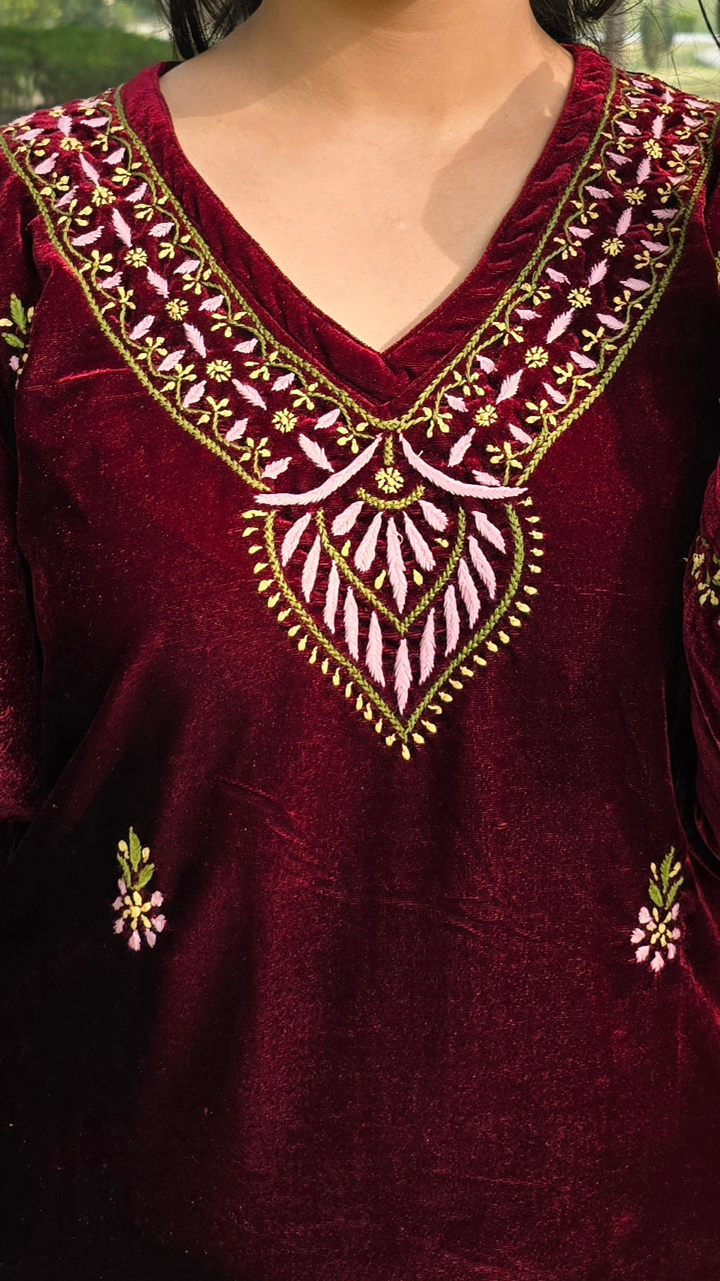 Ahmer Makhmal Chikankari Kurta Set