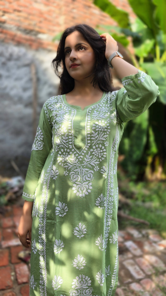 Rayon Chikankari Kurta Plazzo set