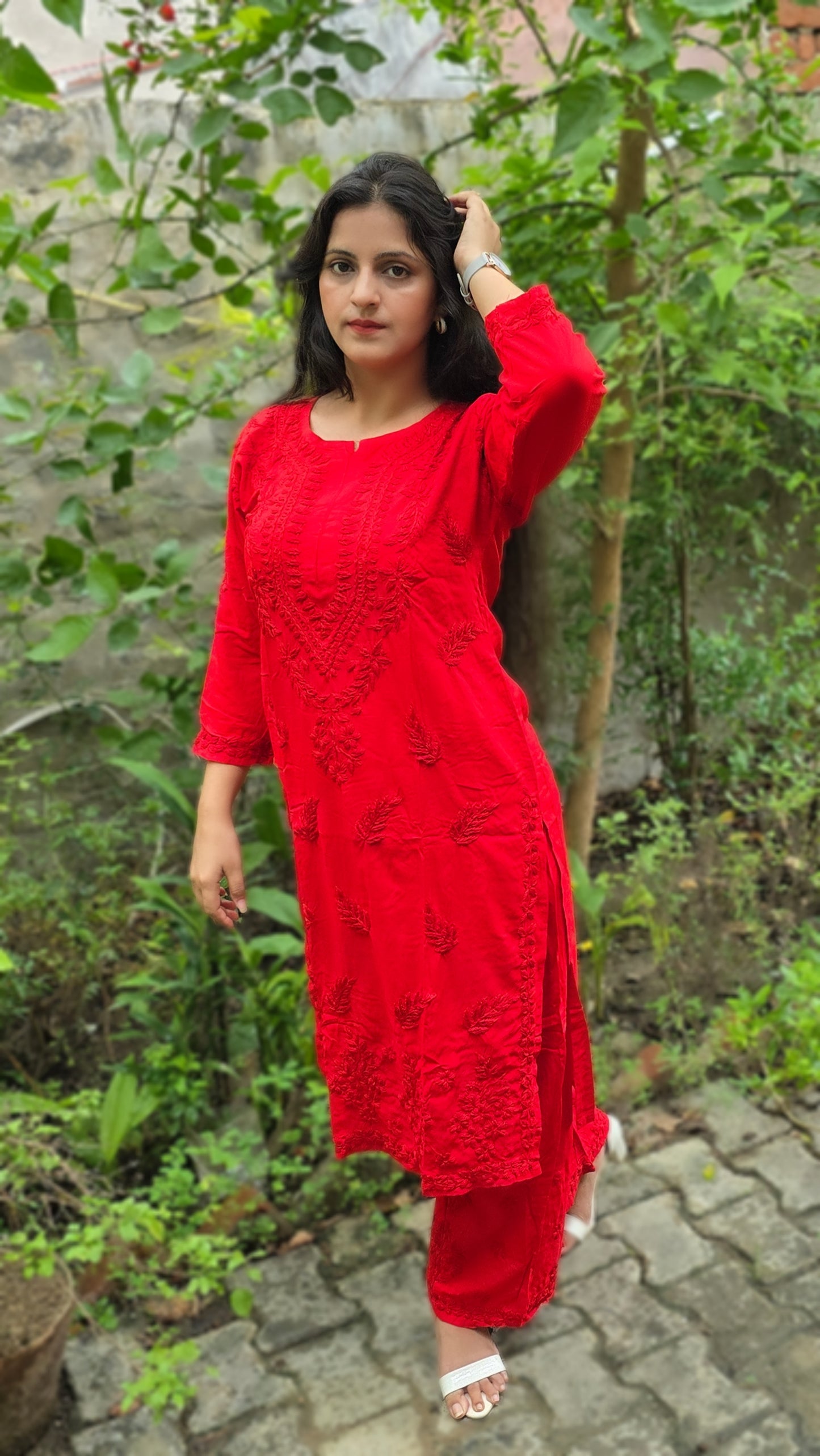 Rayon Chikankari Kurta set
