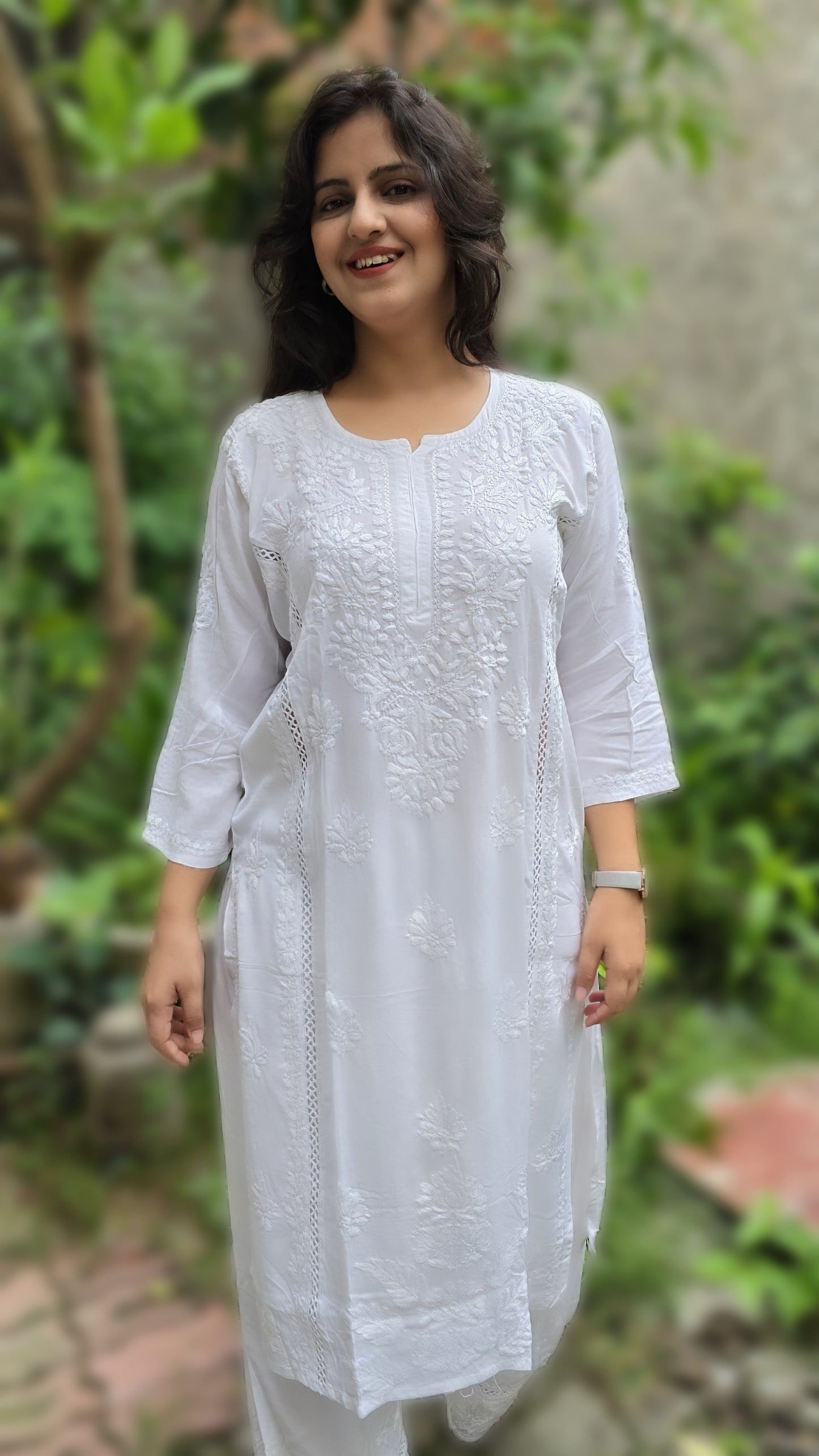 Rayon Chikankari Kurta Plazzo Set